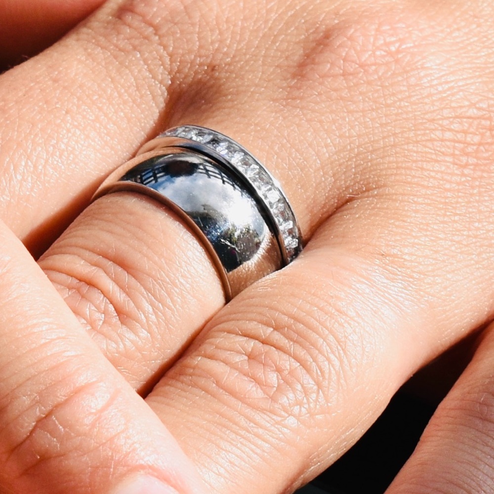 2 Stackable Silver Rings For Plus Size. Stainless… - image 3